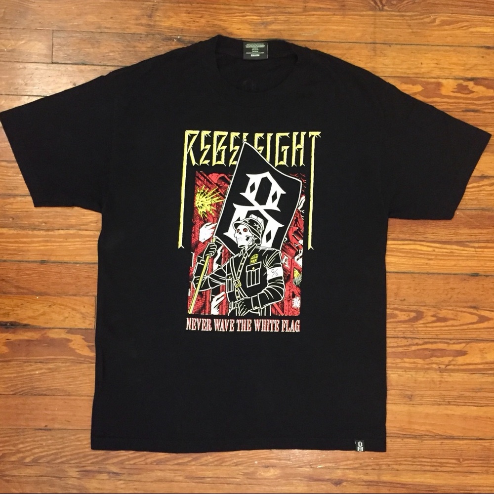 REBEL8 X Mike Giant, White Flag Men's T-shirt - Picture 2 of 6